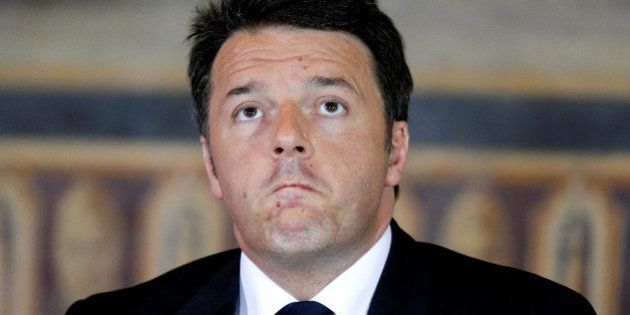 Italian Prime Minister Matteo Renzi looks on during a meeting at the Capitol Hill in Rome, Italy, May...