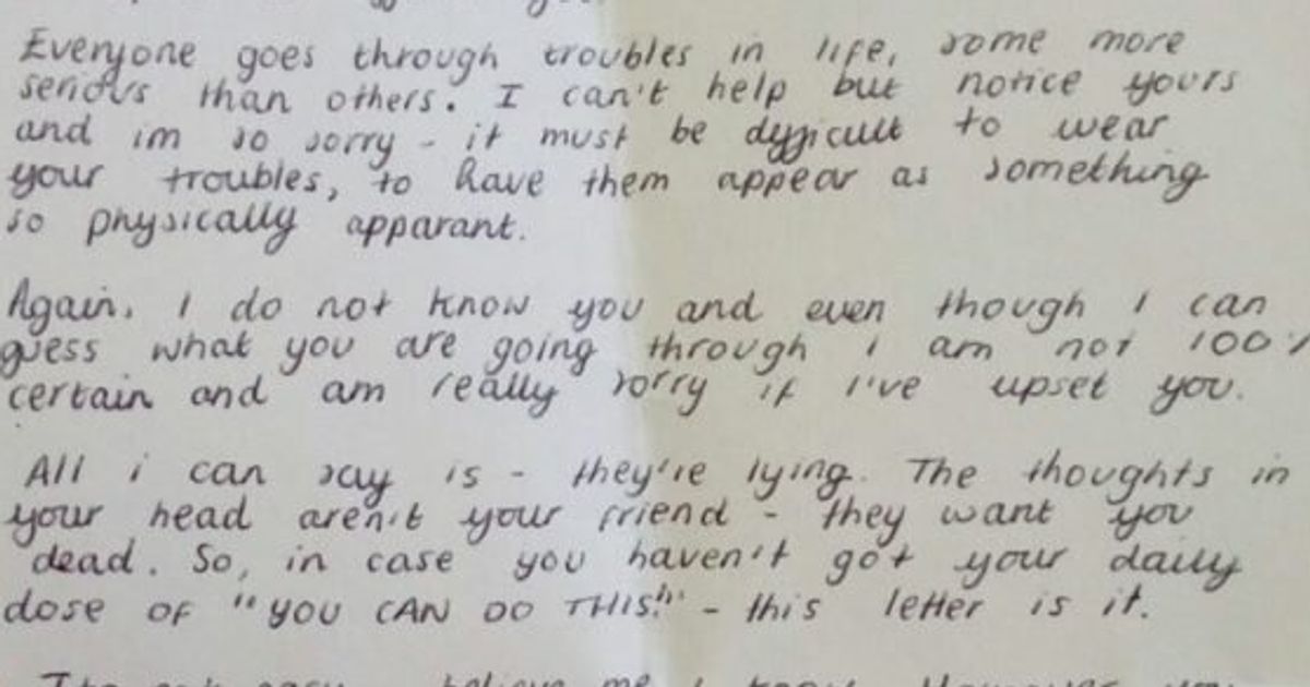 Una Ragazza Anoressica Riceve Una Lettera Da Una Sconosciuta Sul Treno Le Sue Parole La Convincono A Non Arrendersi L Huffpost