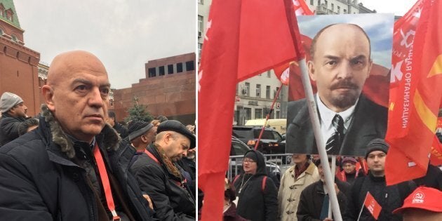 Bandiere Sovietiche Ritratti Di Lenin E Stalin I Comunisti invadono 
