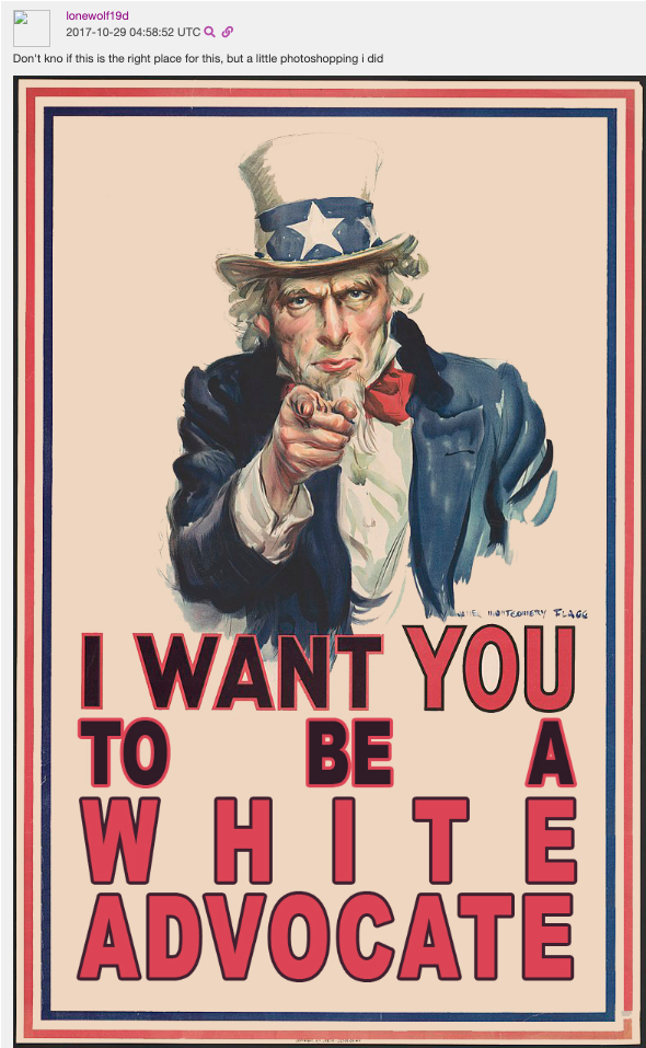 A piece of white supremacist propaganda created by Jonathan Gould, a specialist in the