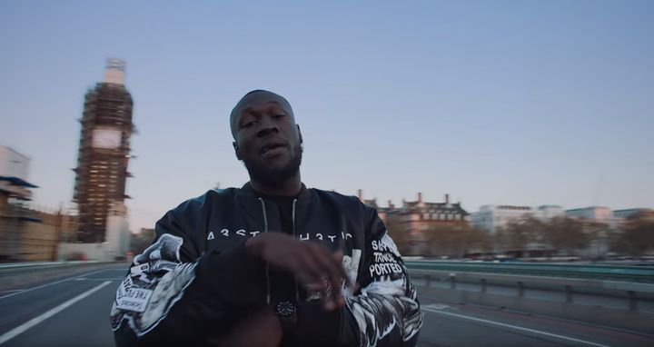 Stormzy in his Vossi Bop music video