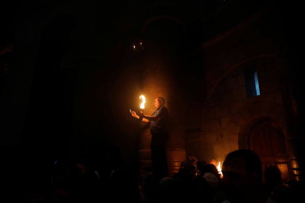 Aπό την Τελετή Αφής του Αγίου Φωτός στα Ιεροσόλυμα, το Πάσχα του 2018.