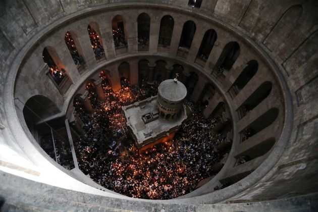 Aπό την Τελετή Αφής του Αγίου Φωτός στα Ιεροσόλυμα, το Πάσχα του 2018.