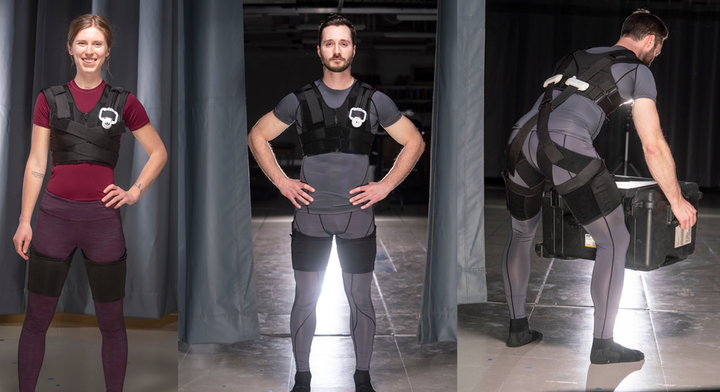 A spring-powered back-support exosuit. 