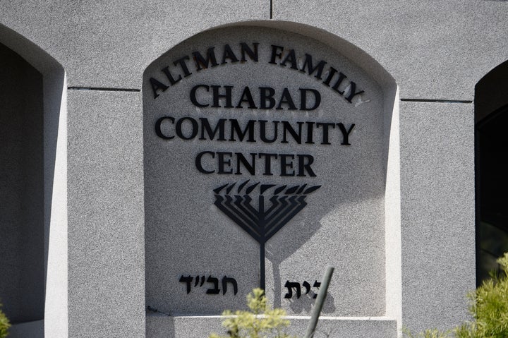An exterior view of the Altman Family Chabad Community Center at the Chabad of Poway Synagogue in Poway, California. A 60-yea