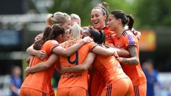 Les joueuses de l’Olympique lyonnais en finale de la Ligue des