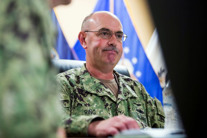 Navy Rear Adm. John Ring was relieved of duty Saturday.