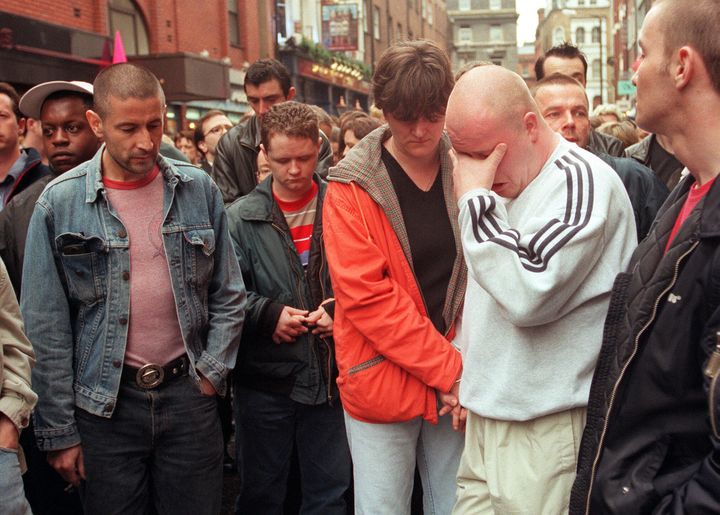 Emotional scenes outside the Admiral Duncan pub when it reopened.