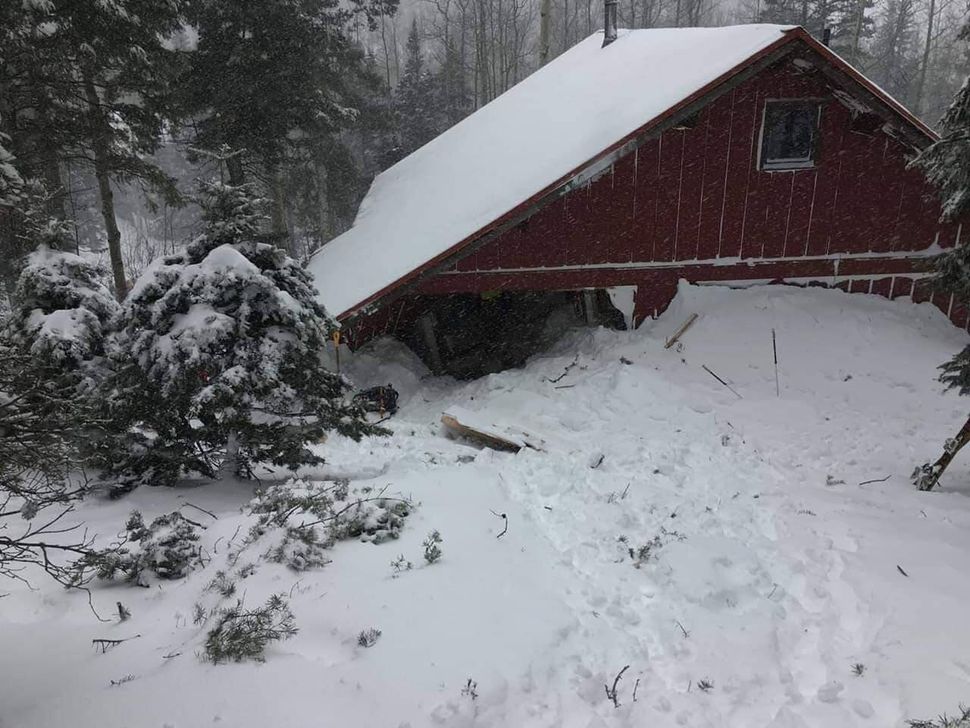 A view of the back of Meagan Hunt's home after the avalanche. 