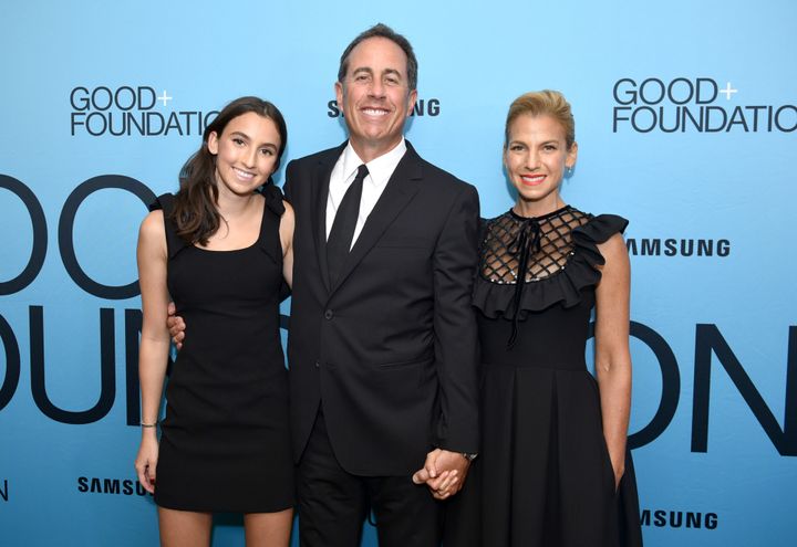 Sascha, Jerry and Jessica Seinfeld at a Good+ Foundation event in 2018. 