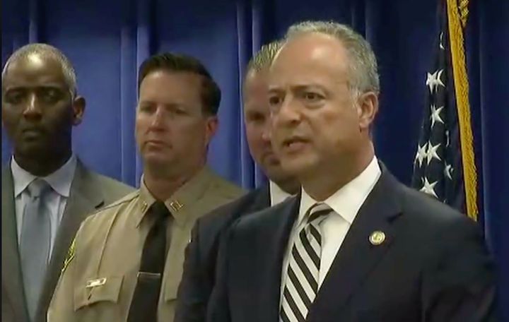 U.S. Attorney Nick Hanna spoke at a press conference about a foiled attack in Long Beach, California, on Monday.