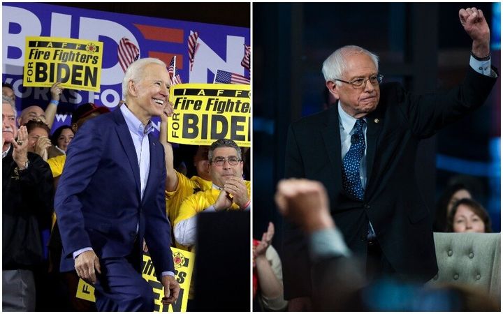 Former Vice President Joe Biden and Sen. Bernie Sanders (I-Vt.), the leading candidates for the Democratic presidential nomination, have differing ideologies but parallel campaign goals.