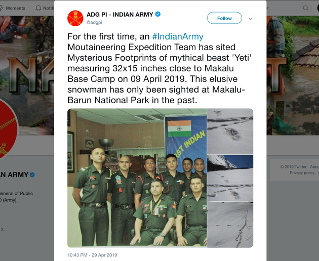 Indian Army Claims To Have Found Yeti Footprints, Gets Massively Trolled On