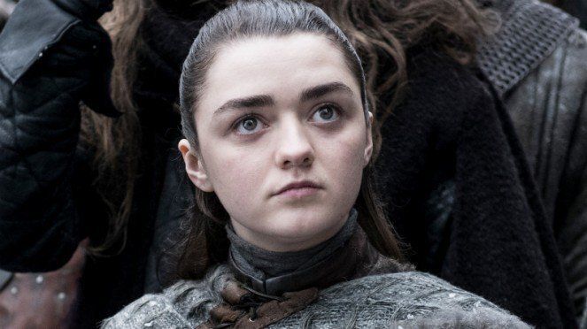 Maisie Williams in character as Arya