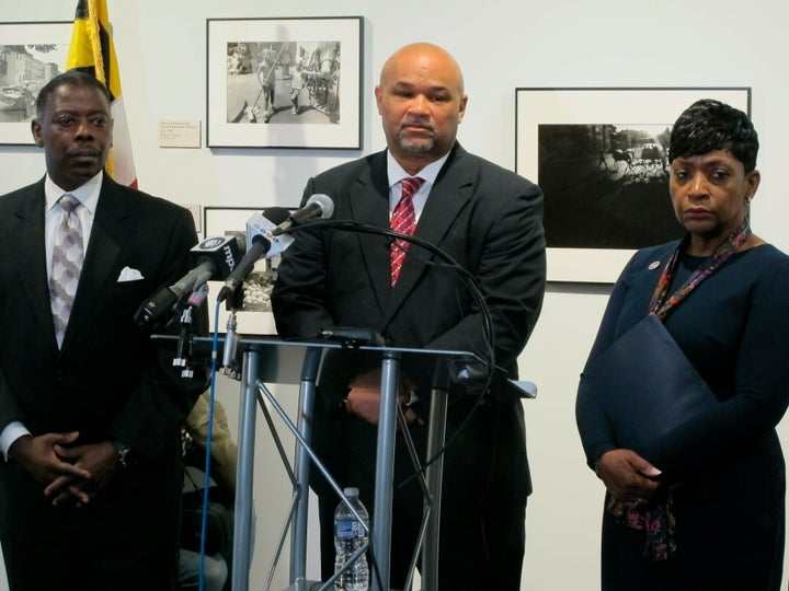 Del. Dereck Davis, center, needs Republican support to be elected speaker of Maryland's House of Delegates. Many state Democrats and allied interest groups are crying foul.