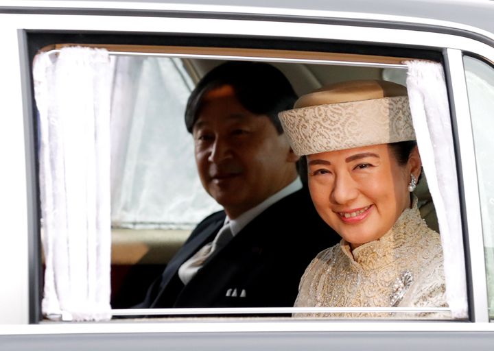 Japan's Crown Prince Naruhito and Crown Princess Masako arrive at the Imperial Palace, where Emperor Akihito abdicated in a royal ceremony, in Tokyo, Japan, April 30, 2019. 