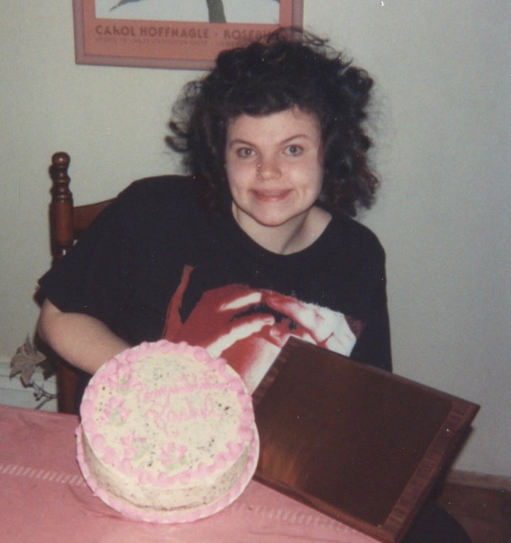 After Barry recovered from the measles, she returned to normal early '90s high school life: big hair, concert T-shirt, nose r