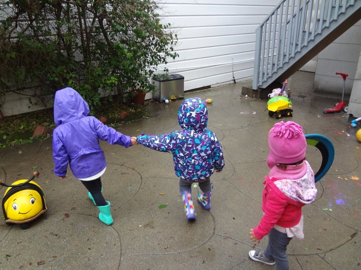 Children playing at Rachele Long’s home-based child care in San Francisco.