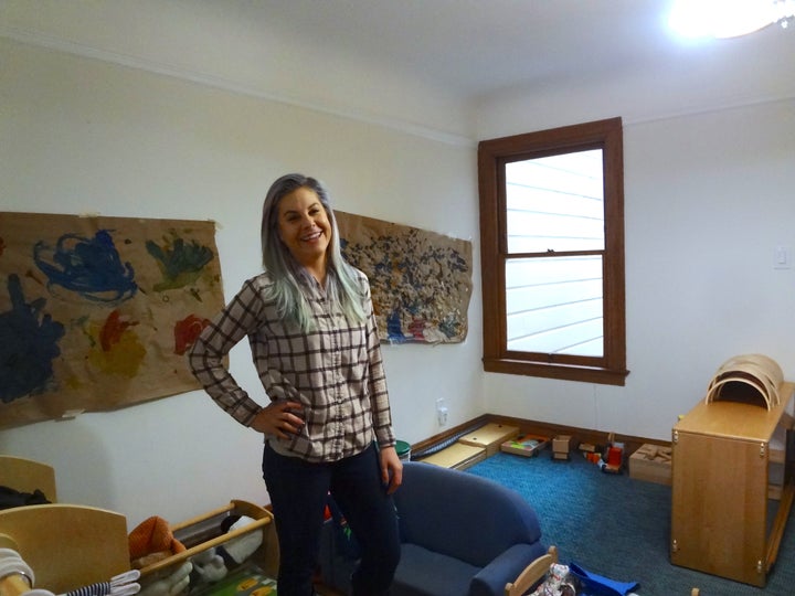 <p>Rachele Long at her home-based child care in San Francisco.</p>