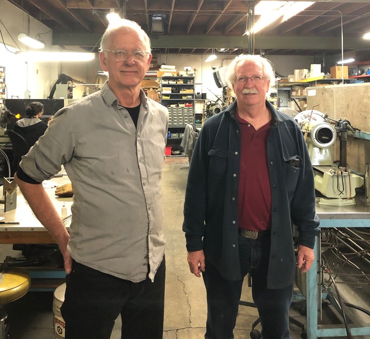 George Chittenden (left) and Tom Adams (right) in the West Berkeley space where their business is located.