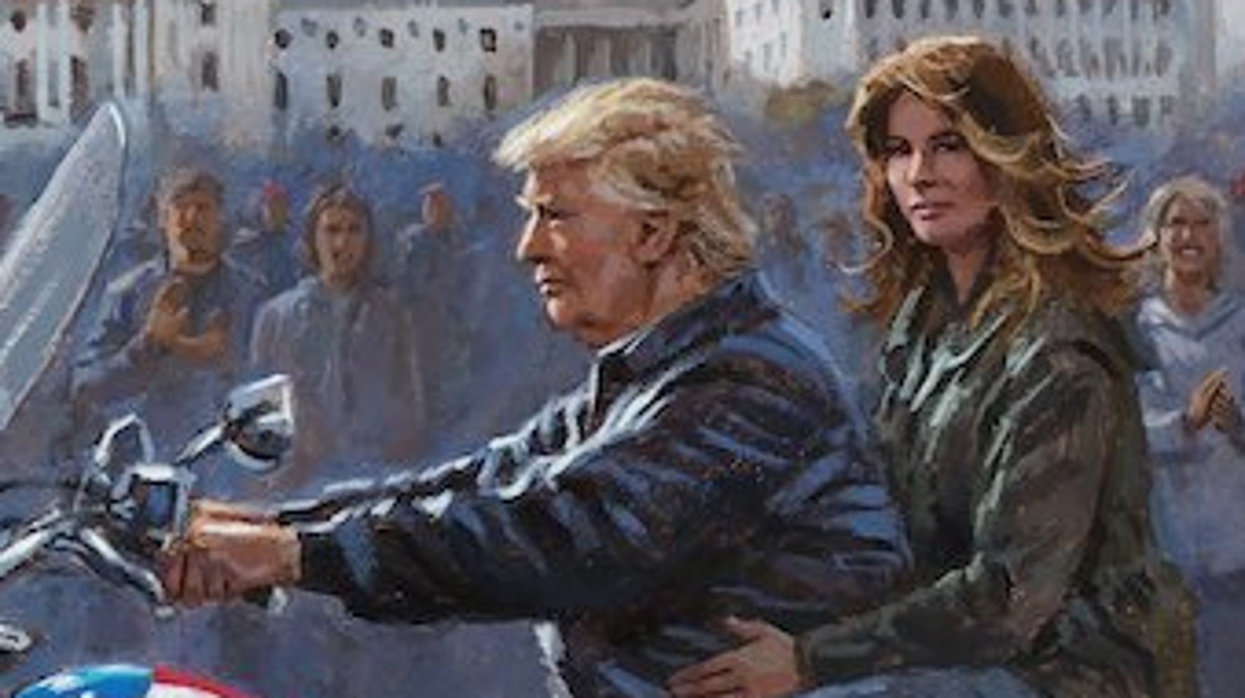 Right Wing Artist Jon Mcnaughton Mocked For Motorcycle Trump