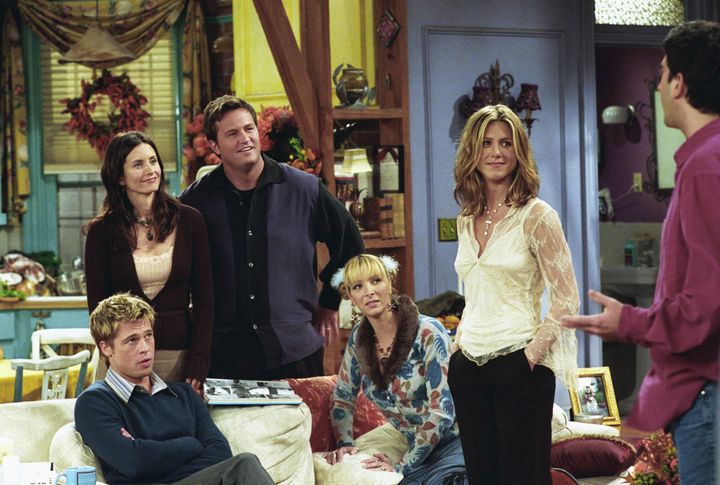 Brad Pitt and the cast of Friends in The One With The Rumor
