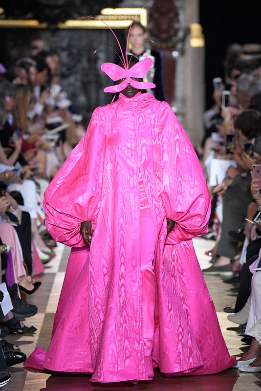 A model walks the runway during the Schiaparelli fall/winter 2018 show on July 2, 2018 in Paris.&nbsp;