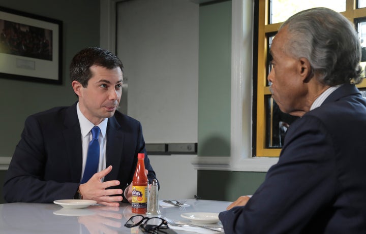 Buttigieg went to Harlem and had lunch with civil rights leader Rev. Al Sharpton to talk about criminal justice issues and homophobia within the faith community.