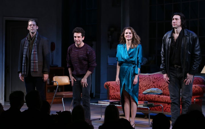 Uranowitz (second from left) with his "Burn This" co-stars David Furr, Keri Russell and Adam Driver. 