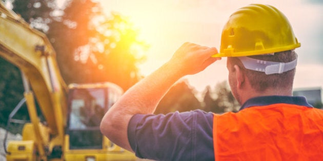 Earth Digger Driver at construction site