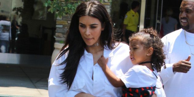 LOS ANGELES, CA - JUNE 25: Kim Kardashian and daughter North West are seen on June 25, 2016 in Los Angeles, California. (Photo by BG003/Bauer-Griffin/GC Images)