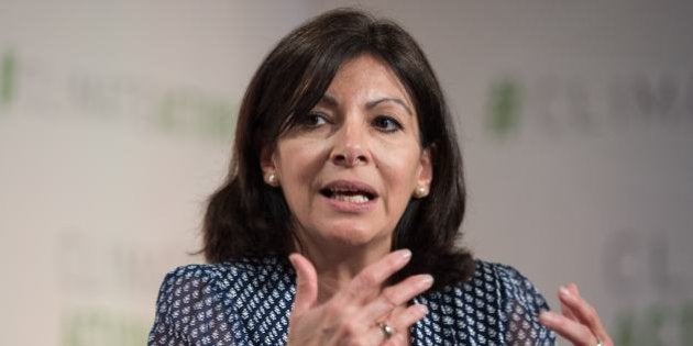 Paris mayor Anne Hidalgo participates in a discussion on 'Progress and Potential in the Months Since the Climate Summit for Local Leaders' at the Climate Action 2016 conference in Washington, DC, on May 5, 2016. / AFP / NICHOLAS KAMM (Photo credit should read NICHOLAS KAMM/AFP/Getty Images)