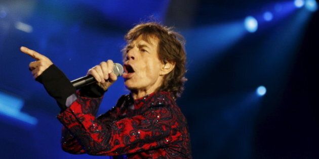 Mick Jagger of The Rolling Stones sings during their