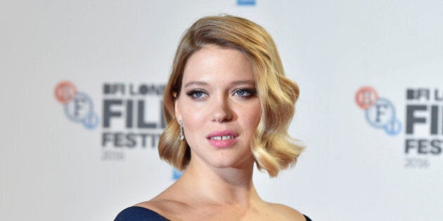 LÃ©a Seydoux poses as she arrives for the gala screening of the film