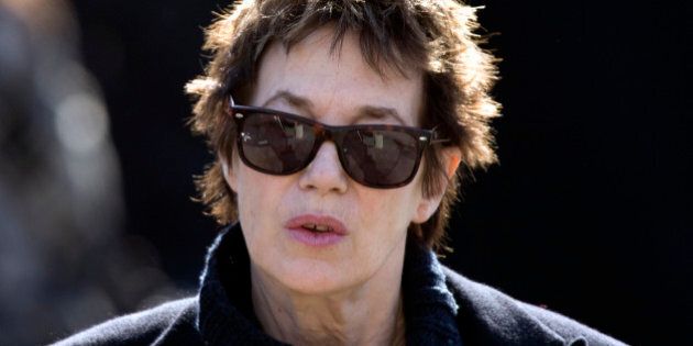 British actress and singer Jane Birkin arrives at the funeral services for French singer Alain Bashung at the Saint-Germain-des-Pres church in Paris March 20, 2009. French singer Bashung died, aged 61, Saturday March 14, 2009 in Paris. REUTERS/Charles Platiau (FRANCE ENTERTAINMENT OBITUARY)