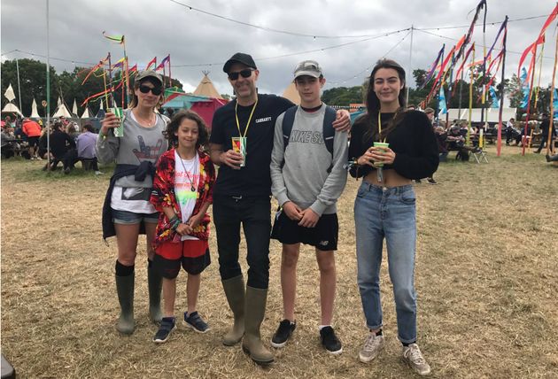 Helen Furnivall with her children Charlie, Jude and Anna, and husband Damian. 