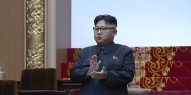 North Korea's leader Kim Jong Un reacts as the Supreme People's Assembly is convened Wednesday June 29, 2016, in Pyongyang, North Korea. that is expected to follow up on the first congress of its ruling Workers' Party in 36 years, which was held last month. Kim Jong Un vowed to continue developing nuclear weapons while also strengthening the country's economy. (KRT via AP Photo)