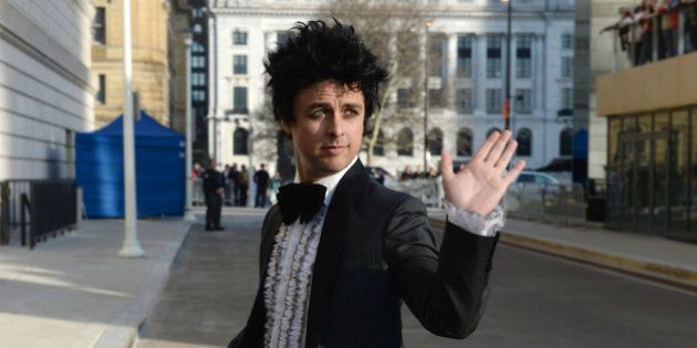 Billie Joe Armstrong of Green Day arrives at the 2015 Rock and Roll Hall of Fame Induction Ceremony at Public Hall on Saturday, April 18, 2015, in Cleveland, Ohio. (Photo by Jason Miller/Invision/AP)