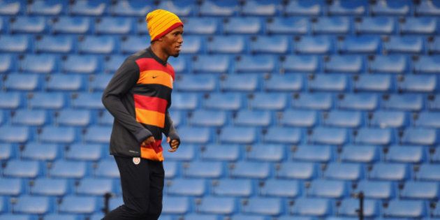 LONDON, ENGLAND - MARCH 17: Didier Drogba of Galatasary in action during a Galatasaray AS training session at Stamford Bridge on March 17, 2014 in London, England. (Photo by Mike Hewitt/Getty Images)