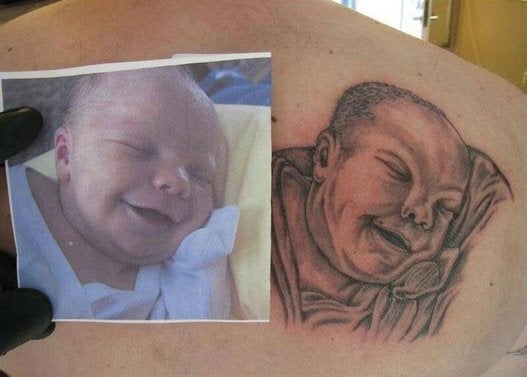 18 Tatouages De Portraits D Enfants Totalement Rates Photos Huffpost Null