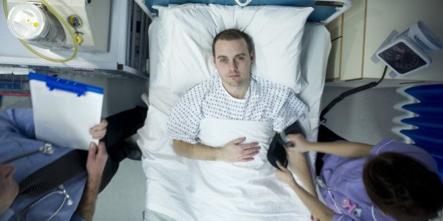 young man in hospital