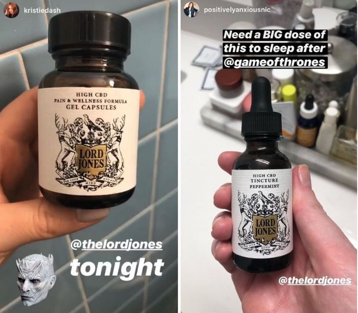 Fans are turning to CBD products to wind down after stressful GoT episodes.<br><strong>Photo Credits</strong><em>: </em><a href="https://www.instagram.com/kristiedash/" target="_blank" role="link" class=" js-entry-link cet-external-link" data-vars-item-name="@kristiedash" data-vars-item-type="text" data-vars-unit-name="5ccb3b62e4b0e4d7572fb104" data-vars-unit-type="buzz_body" data-vars-target-content-id="https://www.instagram.com/kristiedash/" data-vars-target-content-type="url" data-vars-type="web_external_link" data-vars-subunit-name="article_body" data-vars-subunit-type="component" data-vars-position-in-subunit="9">@kristiedash</a>; <a href="https://www.instagram.com/positivelyanxiousnic/" target="_blank" role="link" class=" js-entry-link cet-external-link" data-vars-item-name="@positivelyanxiousnic " data-vars-item-type="text" data-vars-unit-name="5ccb3b62e4b0e4d7572fb104" data-vars-unit-type="buzz_body" data-vars-target-content-id="https://www.instagram.com/positivelyanxiousnic/" data-vars-target-content-type="url" data-vars-type="web_external_link" data-vars-subunit-name="article_body" data-vars-subunit-type="component" data-vars-position-in-subunit="10">@positivelyanxiousnic </a>
