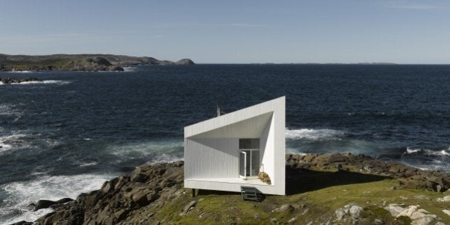 Front view of studio daytime, Squish Studio, Fogo Island, Canada, Architect: Todd Saunders, 2011. (Photo by View Pictures/UIG via Getty Images)