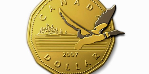 Loon Flying out of Loonie Dollar Coin