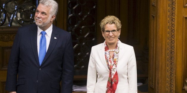 Philippe Couillard et Kathleen Wynne, en mai dernier.