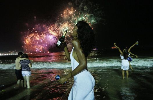 Revelers Celebrate New Year's Eve In Rio De Janeiro