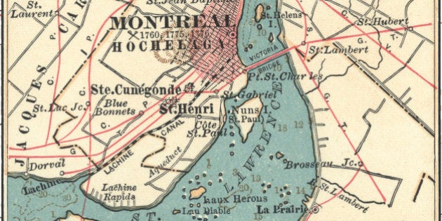 Map Of Montreal , Map Of Montreal, Circa 1900, From The 10Th Edition Of Encyclopaedia Britannica. (Photo By Encyclopaedia Britannica/UIG Via Getty Images)