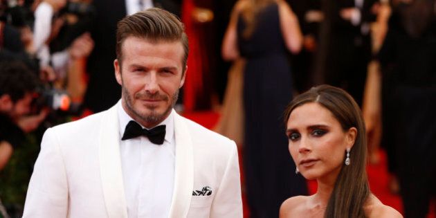David and Victoria Beckham arrive at the Metropolitan Museum of Art Costume Institute Gala Benefit celebrating the opening of