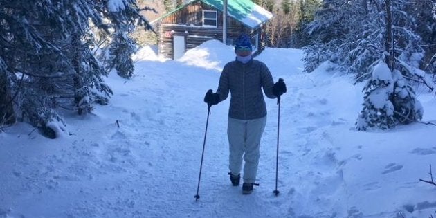 En crampons mercredi au Refuge à Ligori du Sentier des Caps au sommet du Massif de Charlevoix