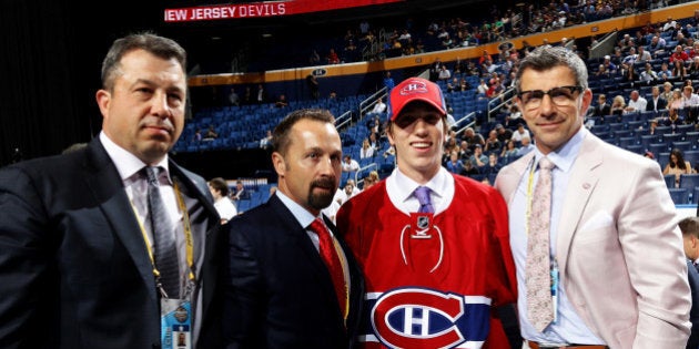 BUFFALO, NY - JUNE 25: William Bitten reacts after being selected 70th by the Montreal Canadiens during the 2016 NHL Draft on June 25, 2016 in Buffalo, New York. (Photo by Bruce Bennett/Getty Images)